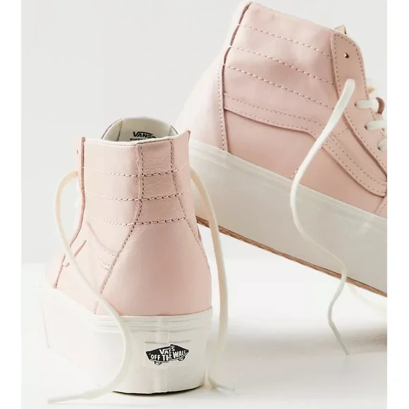 Vans Women's Pink High-Top Sneakers - Picture 4 of 13